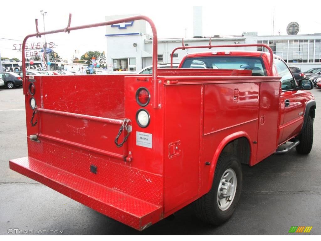 2002 Silverado 2500 Regular Cab Chassis Utility - Victory Red / Medium Gray photo #5