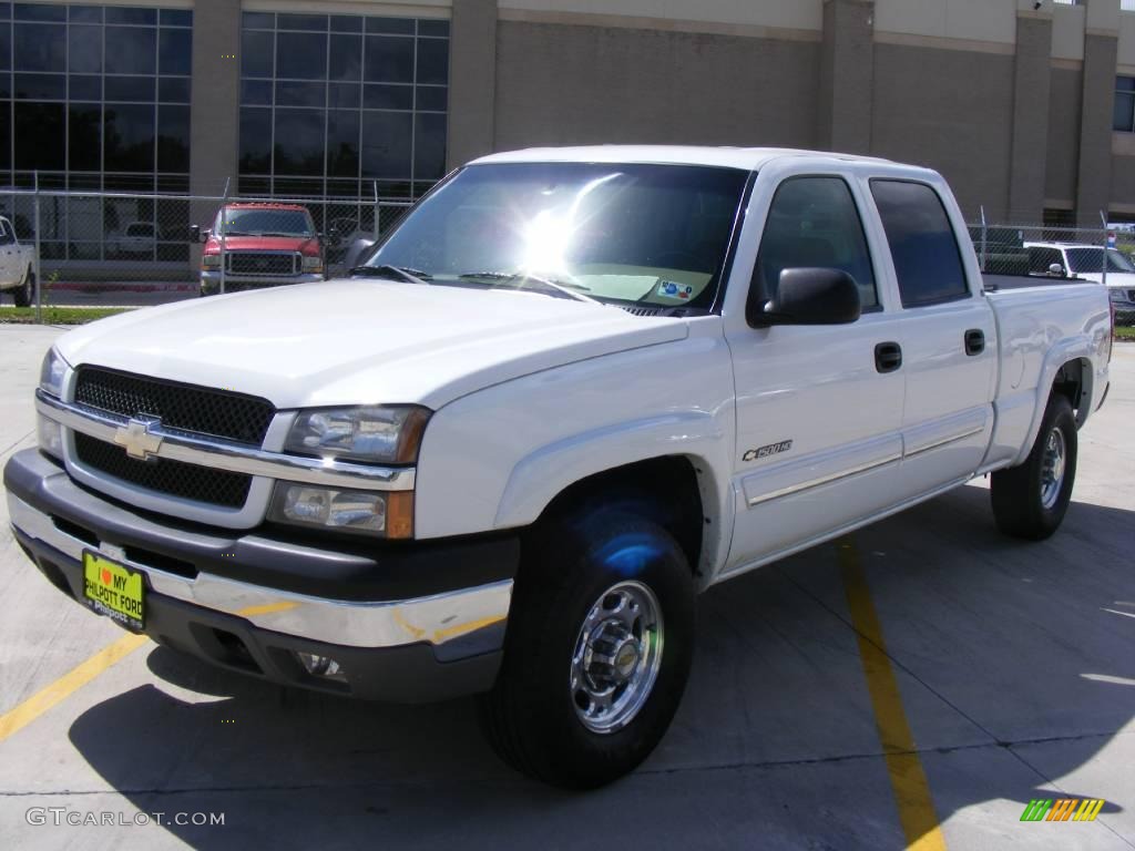 2003 Silverado 1500 LS Crew Cab 4x4 - Summit White / Tan photo #7