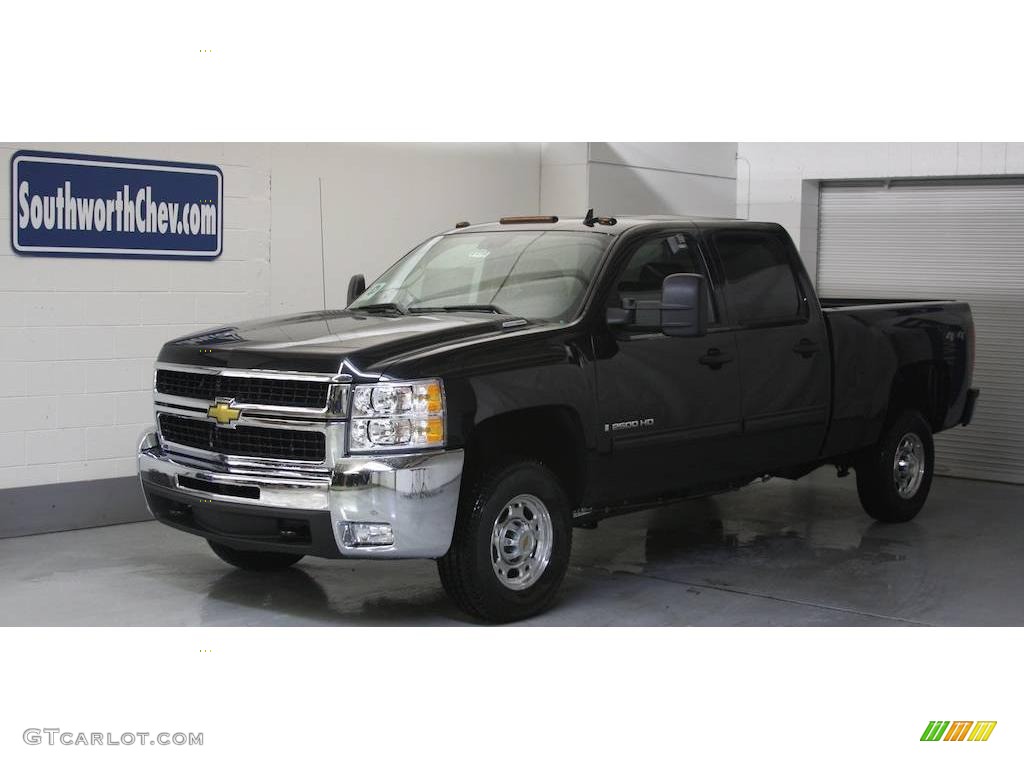 2009 Silverado 2500HD LT Crew Cab 4x4 - Black Granite Metallic / Ebony photo #1