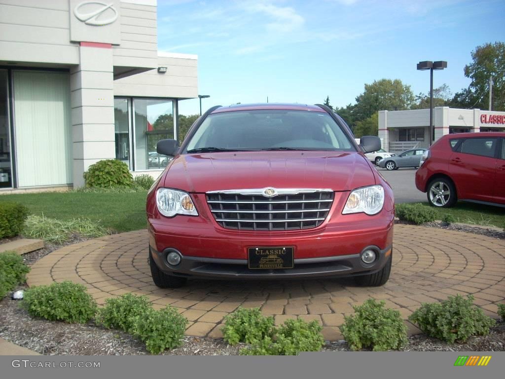 2008 Pacifica Touring AWD - Inferno Red Crystal Pearlcoat / Pastel Slate Gray photo #3