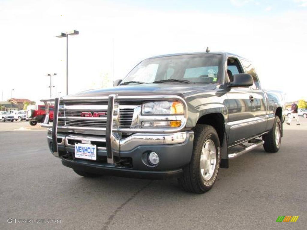 2006 Sierra 1500 SLE Extended Cab 4x4 - Stealth Gray Metallic / Dark Pewter photo #2