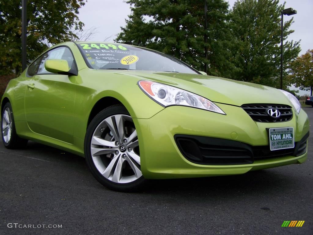 2010 Genesis Coupe 2.0T Premium - Lime Rock Green / Black photo #1