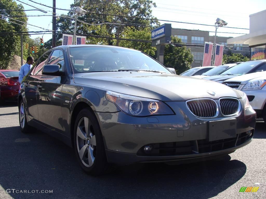 2007 5 Series 530xi Sedan - Titanium Grey Metallic / Auburn photo #1