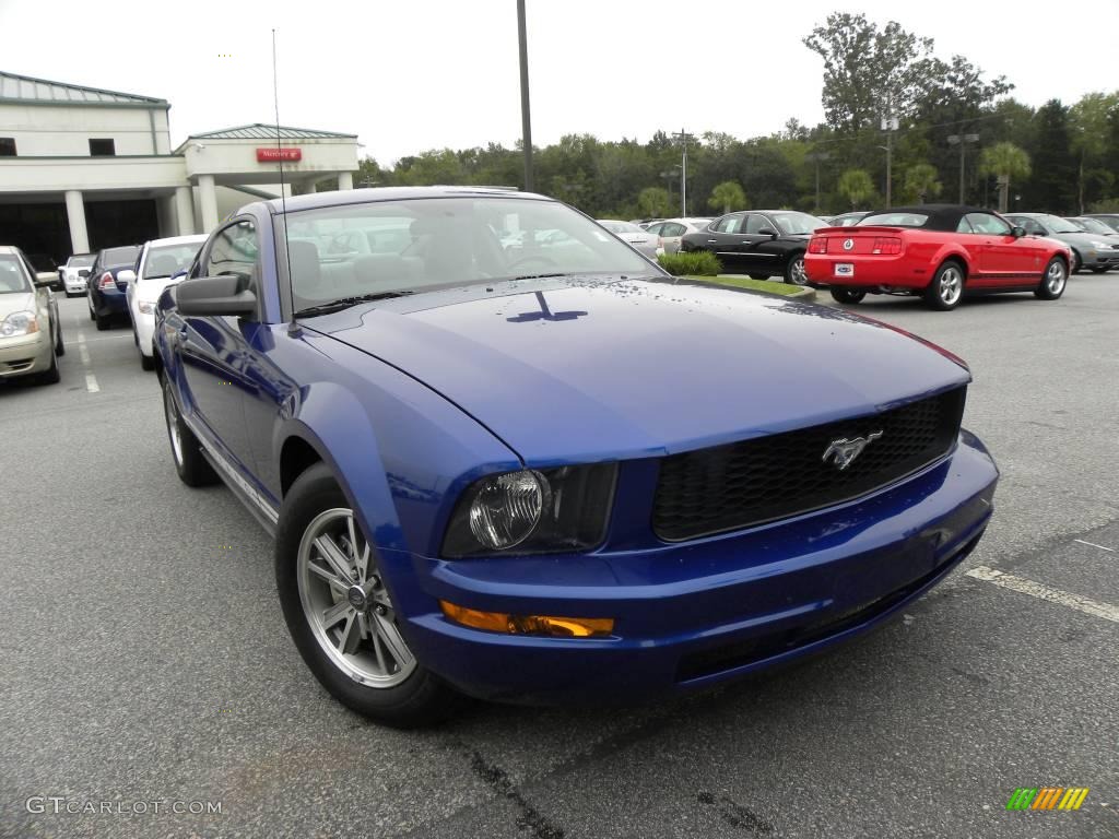 2005 Mustang V6 Premium Coupe - Sonic Blue Metallic / Light Graphite photo #1