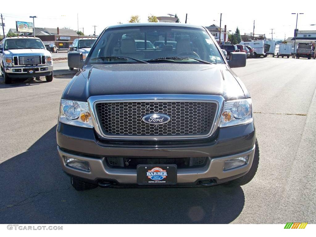 2005 F150 Lariat SuperCab 4x4 - Dark Shadow Grey Metallic / Tan photo #2