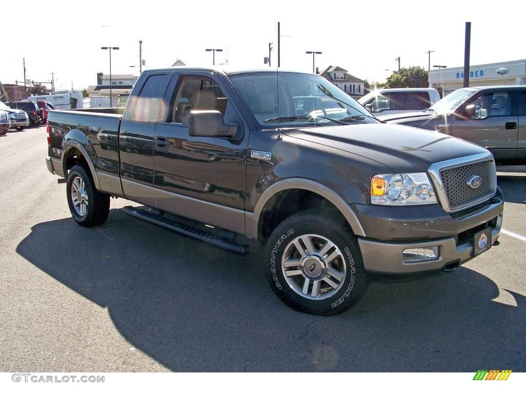 2005 F150 Lariat SuperCab 4x4 - Dark Shadow Grey Metallic / Tan photo #3