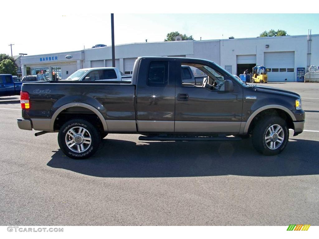 2005 F150 Lariat SuperCab 4x4 - Dark Shadow Grey Metallic / Tan photo #4