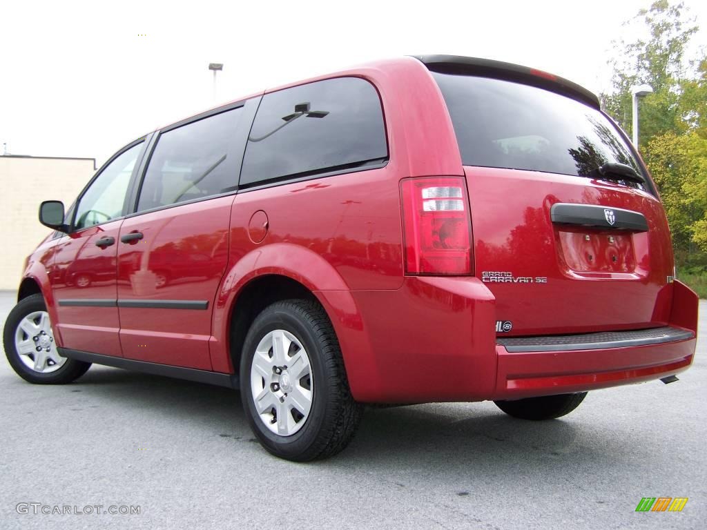2008 Grand Caravan SE - Inferno Red Crystal Pearl / Dark Slate/Light Shale photo #3