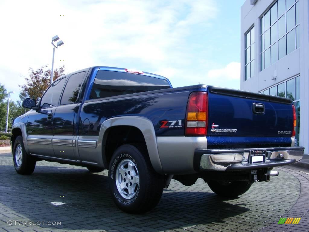 2002 Silverado 1500 LS Extended Cab 4x4 - Indigo Blue Metallic / Graphite Gray photo #3