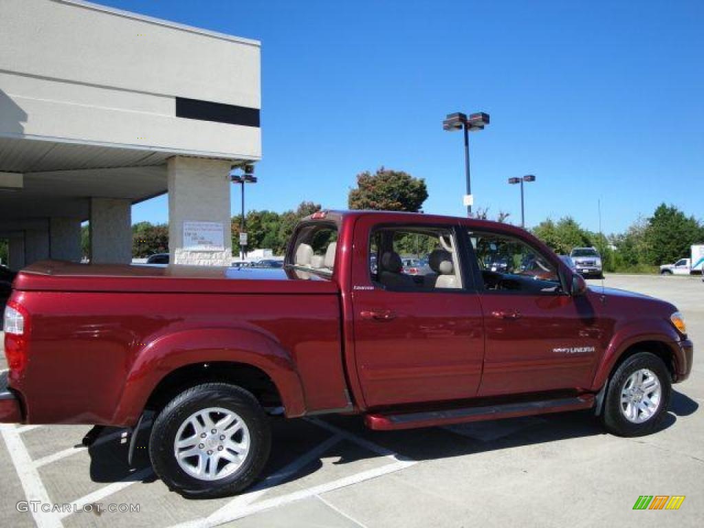 2005 Tundra Limited Double Cab 4x4 - Salsa Red Pearl / Taupe photo #2