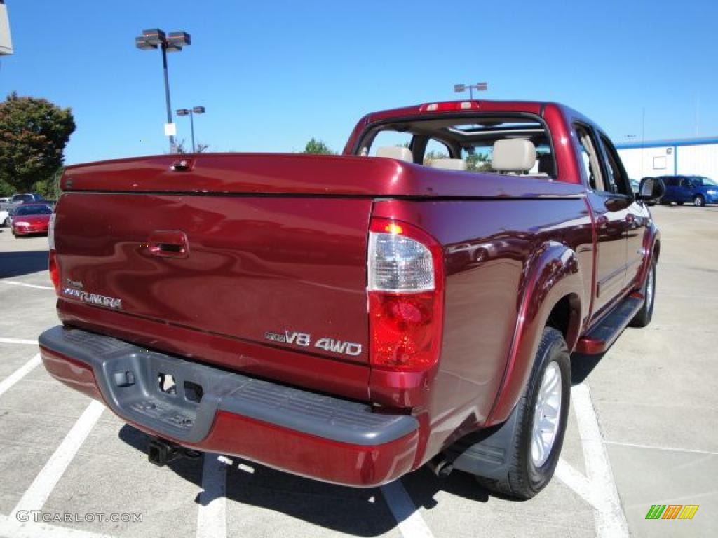 2005 Tundra Limited Double Cab 4x4 - Salsa Red Pearl / Taupe photo #3