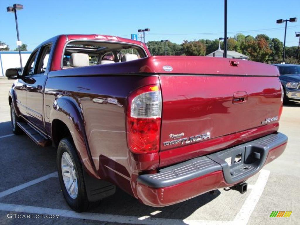 2005 Tundra Limited Double Cab 4x4 - Salsa Red Pearl / Taupe photo #4