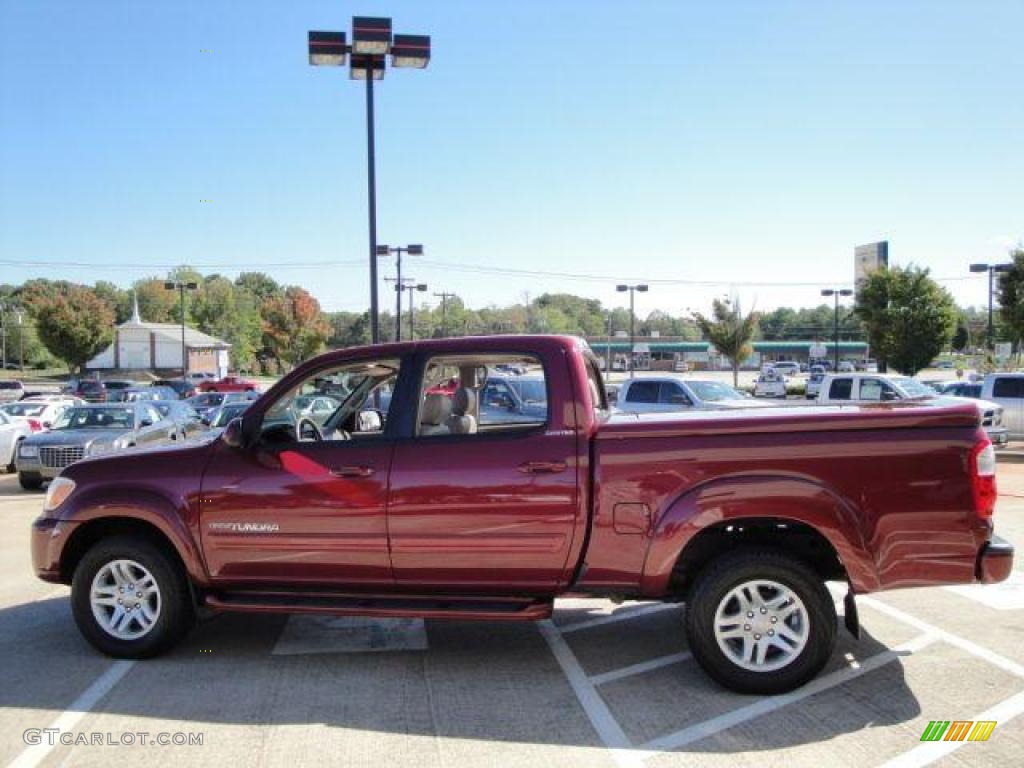 2005 Tundra Limited Double Cab 4x4 - Salsa Red Pearl / Taupe photo #5