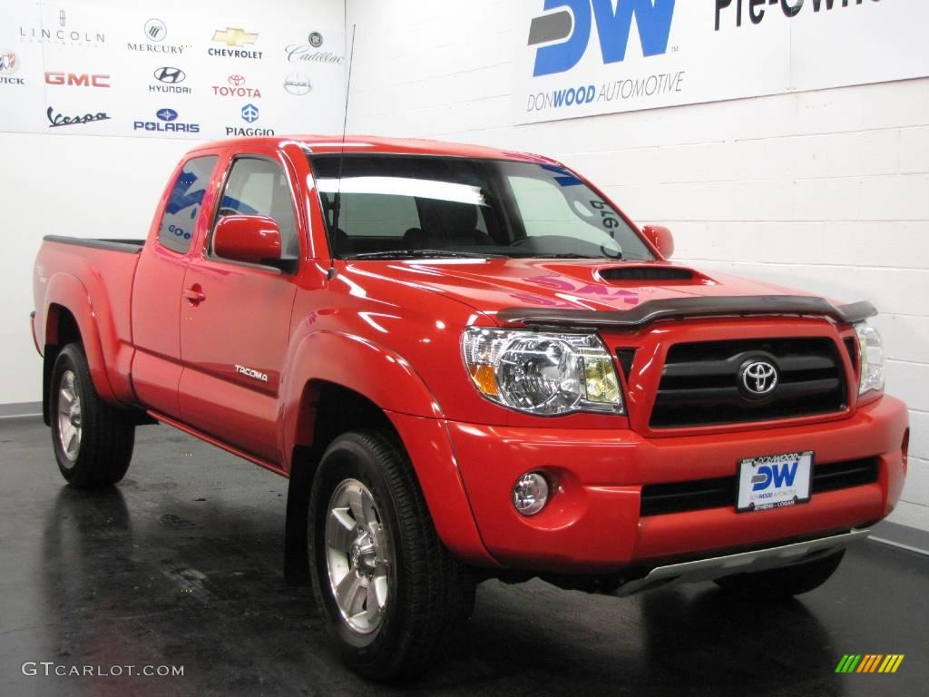 2007 Tacoma V6 TRD Sport Access Cab 4x4 - Radiant Red / Graphite Gray photo #1