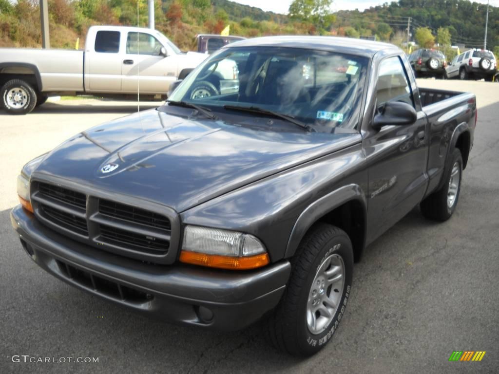 Graphite Metallic 2002 Dodge Dakota SXT Regular Cab Exterior Photo #19395096