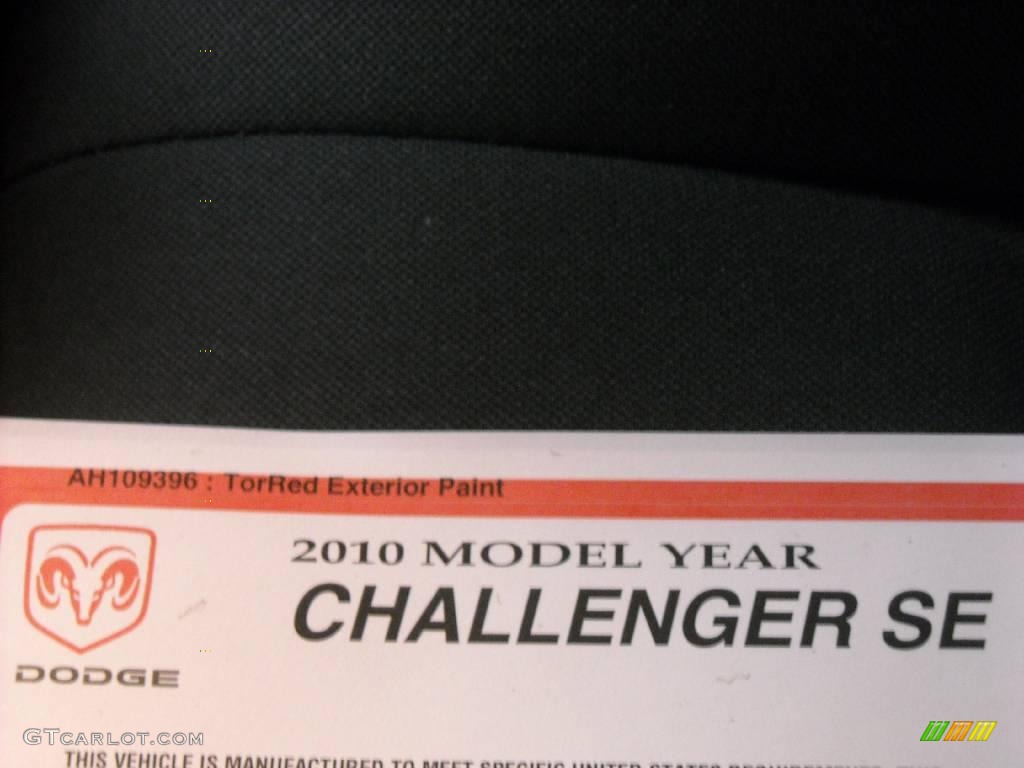 2010 Challenger SE - TorRed / Dark Slate Gray photo #19