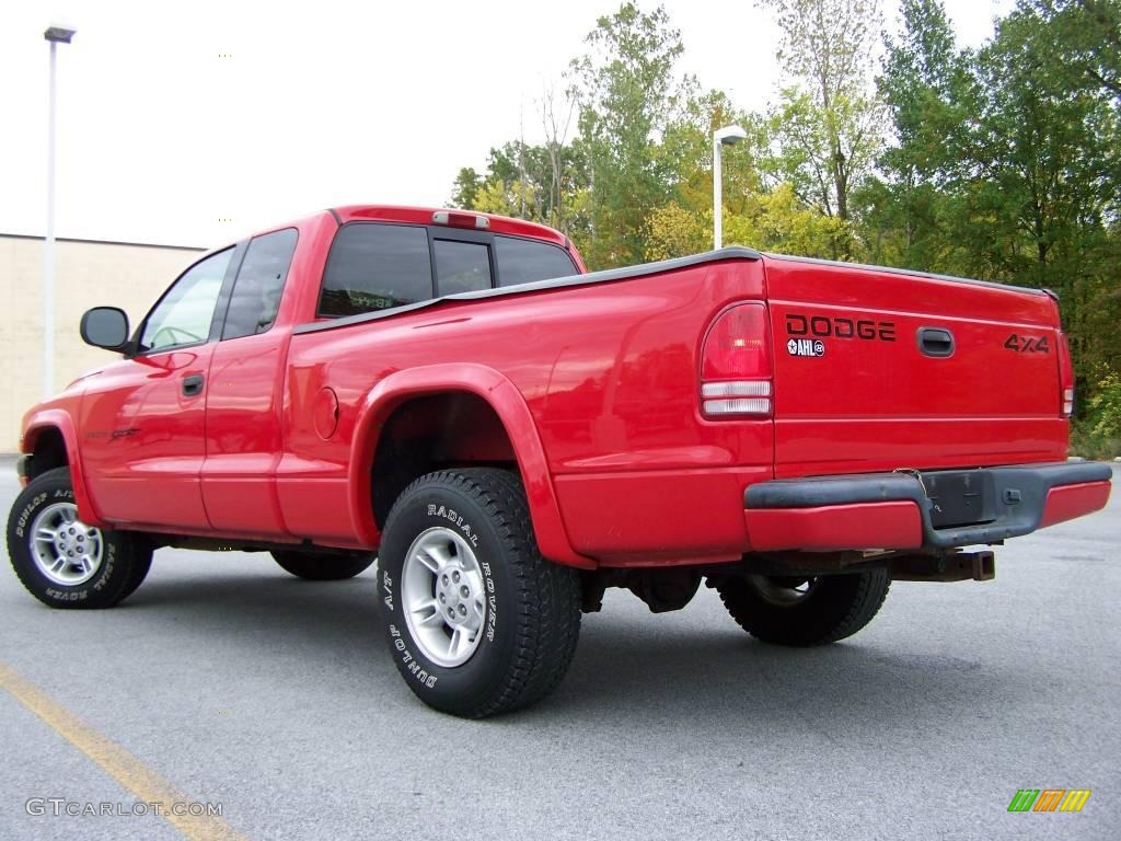 1999 Dakota Sport Extended Cab 4x4 - Flame Red / Agate photo #4