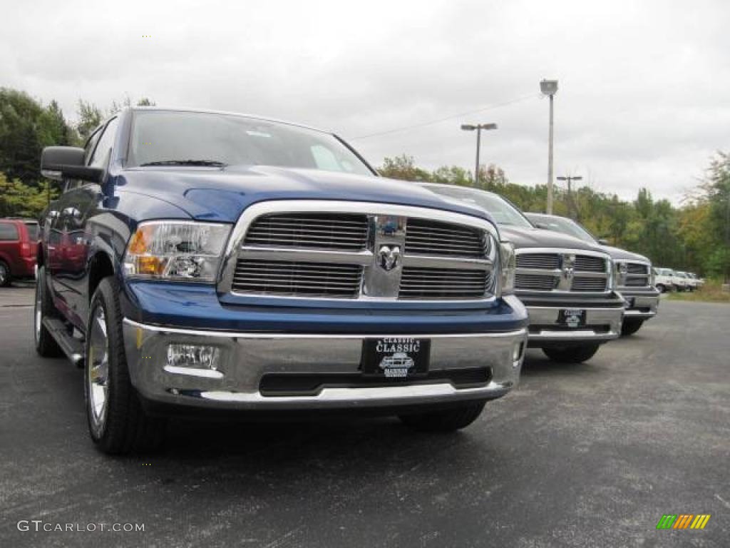 2010 Ram 1500 Big Horn Crew Cab 4x4 - Deep Water Blue Pearl / Dark Slate/Medium Graystone photo #2