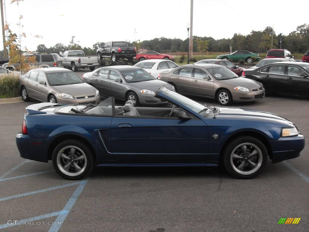 1999 Mustang V6 Convertible - Atlantic Blue Metallic / Light Graphite photo #7