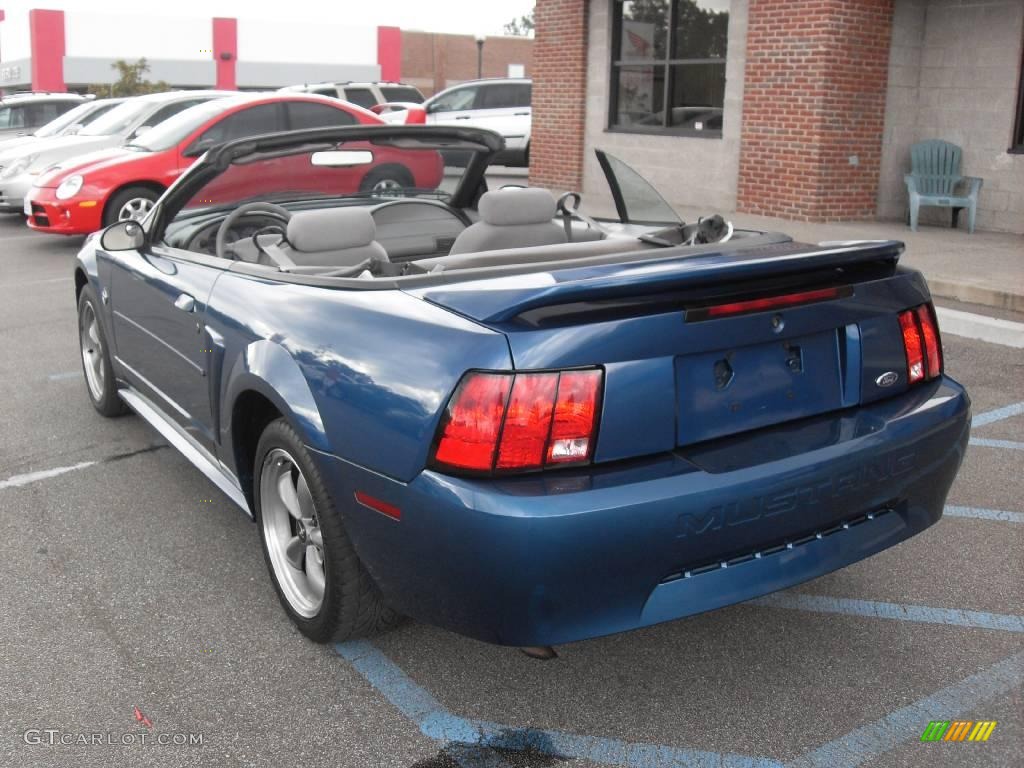 1999 Mustang V6 Convertible - Atlantic Blue Metallic / Light Graphite photo #10