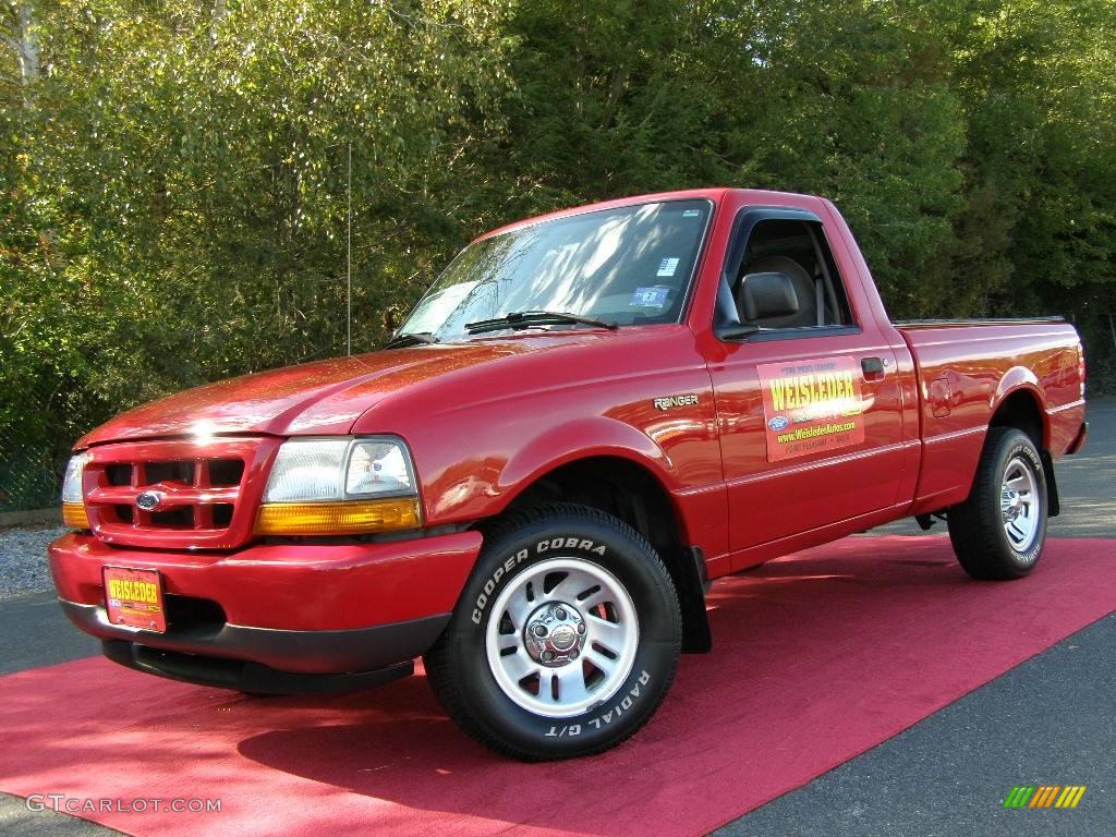 1999 Ranger XL Regular Cab - Bright Red / Medium Graphite photo #1
