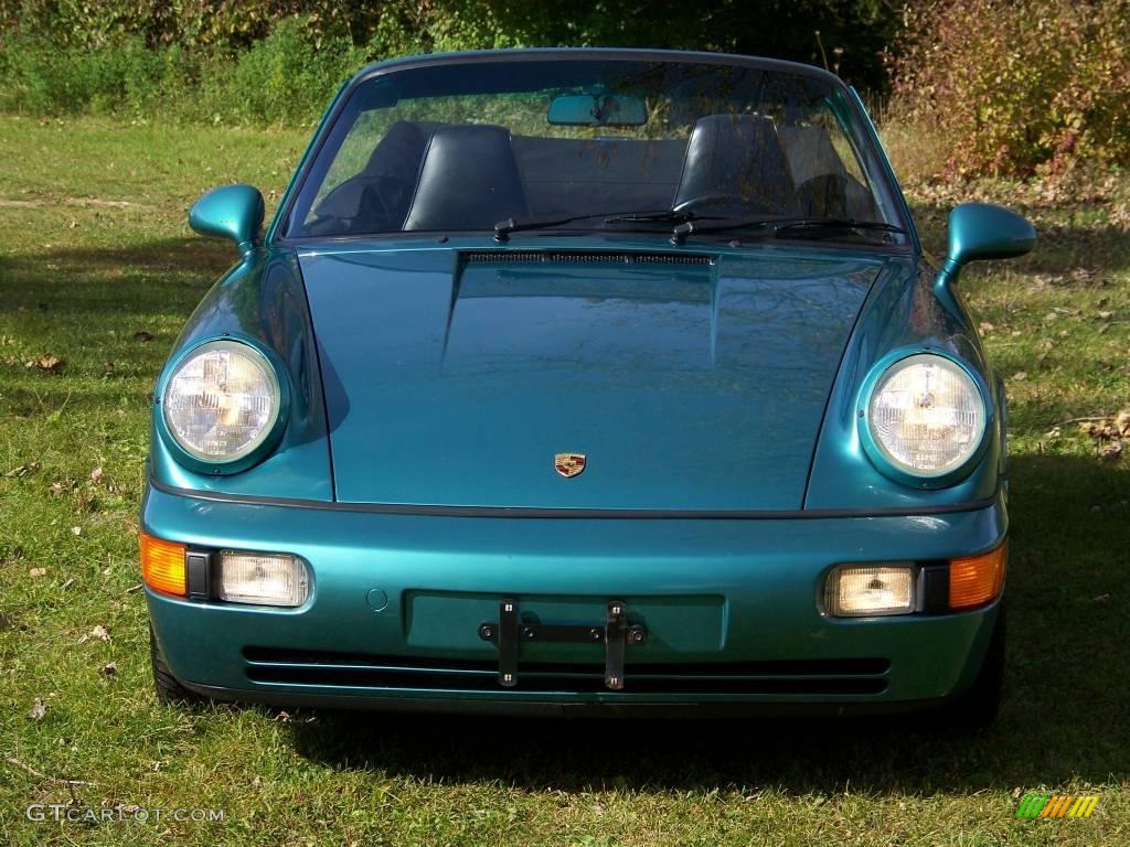 1993 911 Carrera 4 Cabriolet - Wimbledon Green Metallic / Black photo #2