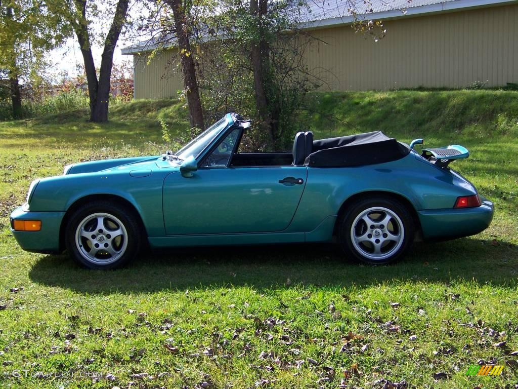 1993 911 Carrera 4 Cabriolet - Wimbledon Green Metallic / Black photo #8