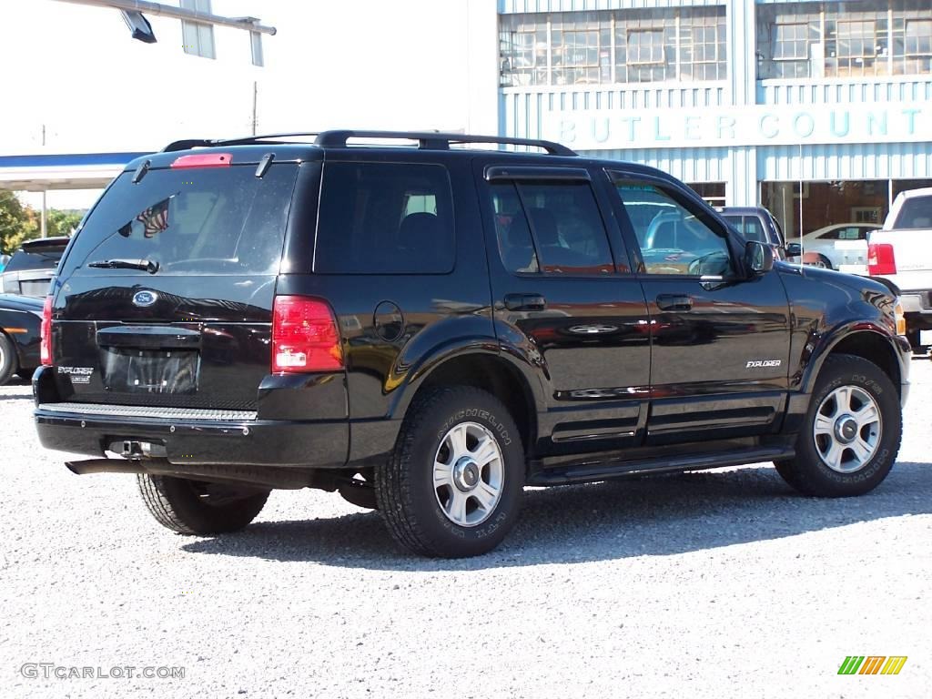 2002 Explorer Limited 4x4 - Black Clearcoat / Medium Parchment photo #4