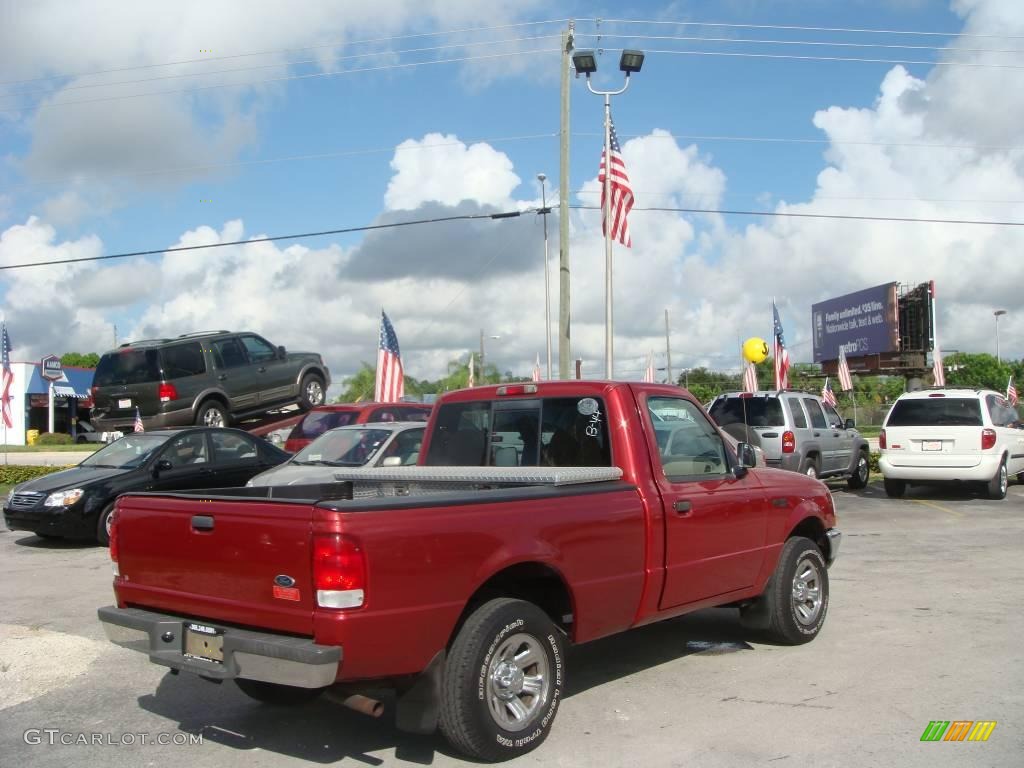 2000 Ranger XLT Regular Cab - Toreador Red Metallic / Medium Prairie Tan photo #3