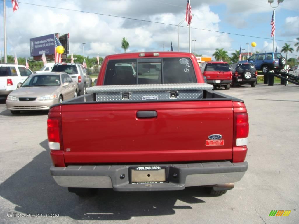 2000 Ranger XLT Regular Cab - Toreador Red Metallic / Medium Prairie Tan photo #4