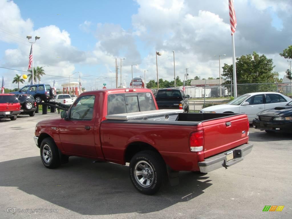 2000 Ranger XLT Regular Cab - Toreador Red Metallic / Medium Prairie Tan photo #5