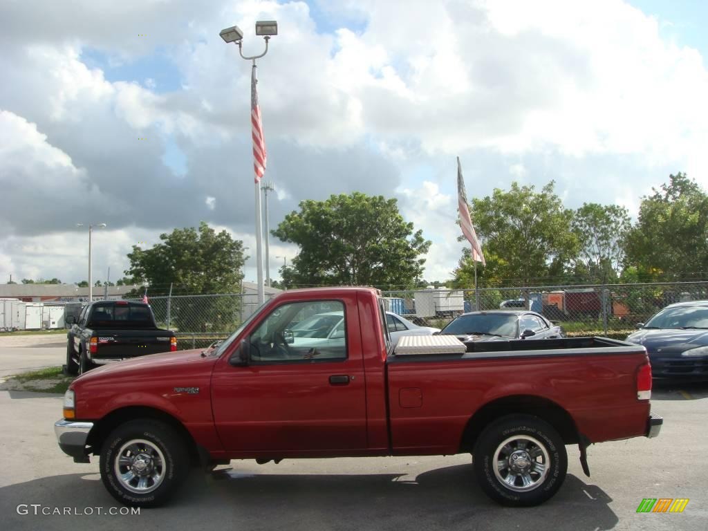 2000 Ranger XLT Regular Cab - Toreador Red Metallic / Medium Prairie Tan photo #6