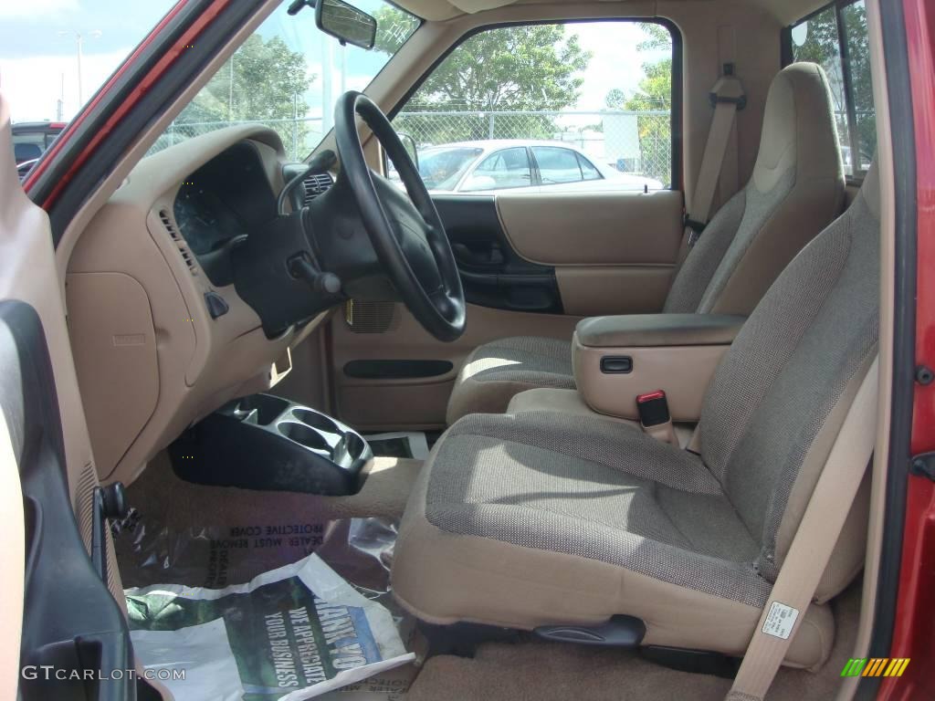 2000 Ranger XLT Regular Cab - Toreador Red Metallic / Medium Prairie Tan photo #11