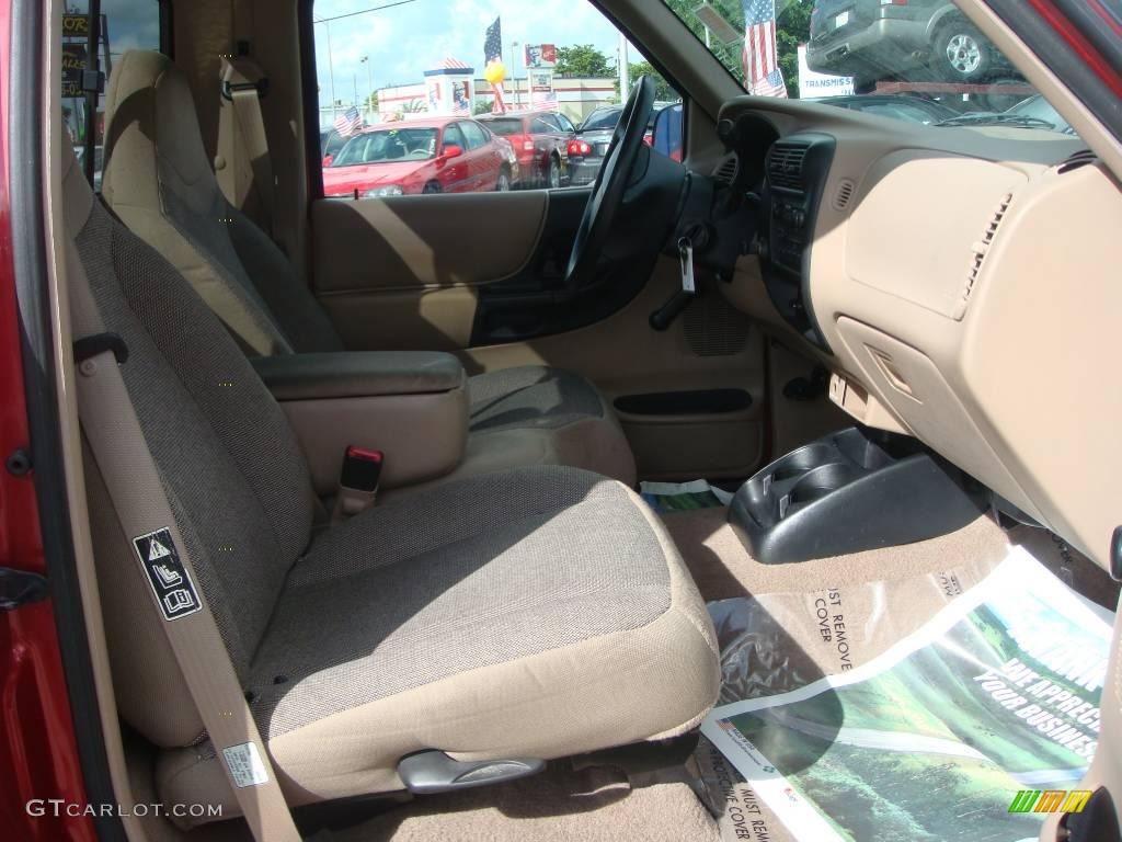 2000 Ranger XLT Regular Cab - Toreador Red Metallic / Medium Prairie Tan photo #12