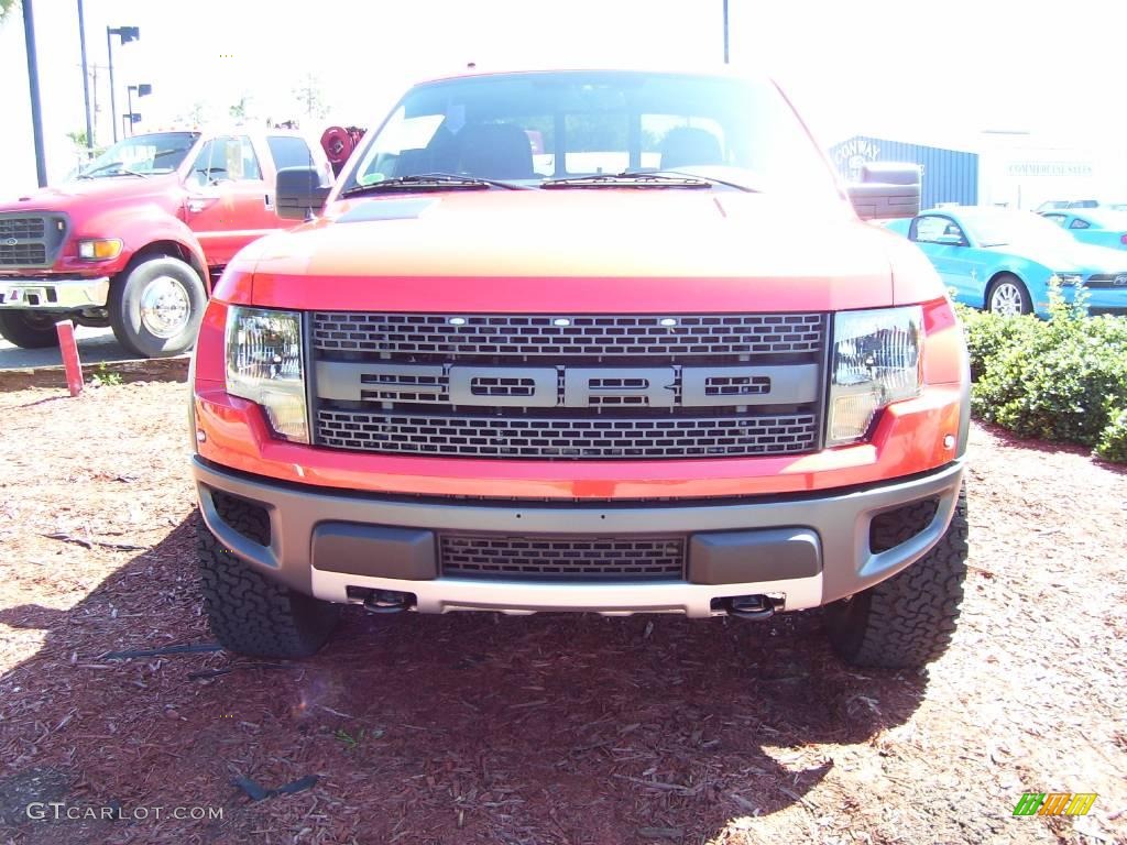 2010 F150 SVT Raptor SuperCab 4x4 - Molten Orange Tri Coat / Raptor Black/Orange photo #17