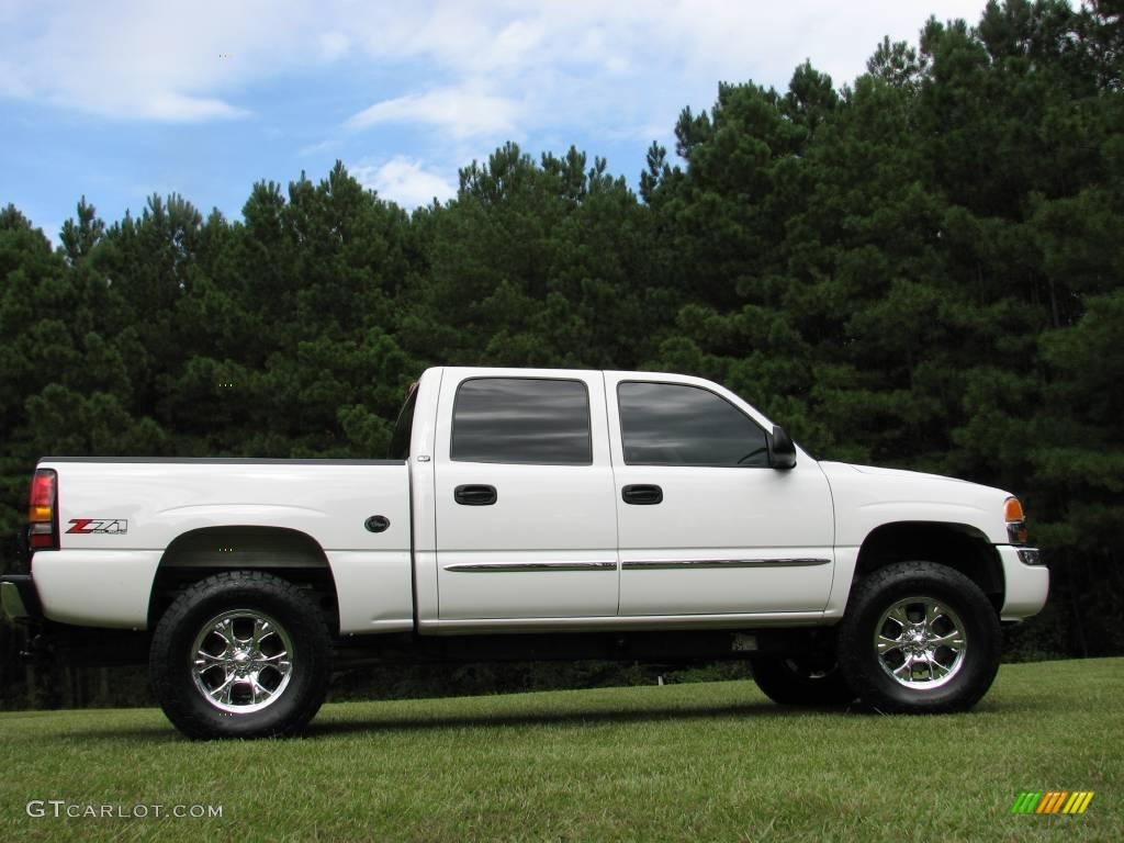 2005 Sierra 1500 SLT Crew Cab 4x4 - Summit White / Neutral photo #3