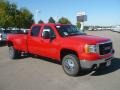 Fire Red 2009 GMC Sierra 3500HD SLT Crew Cab 4x4 Dually