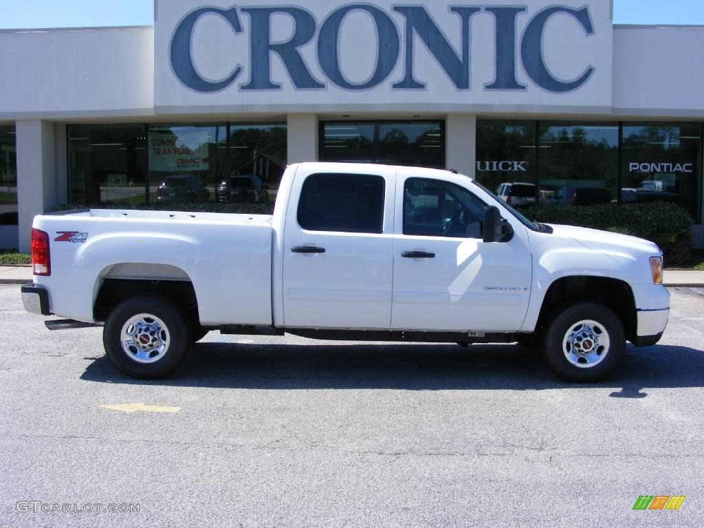 2009 Sierra 2500HD SLE Crew Cab 4x4 - Summit White / Ebony photo #1