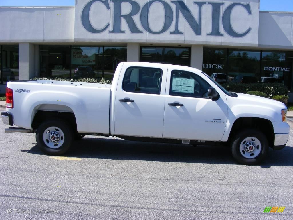 2009 Sierra 2500HD Work Truck Crew Cab 4x4 - Summit White / Dark Titanium photo #1