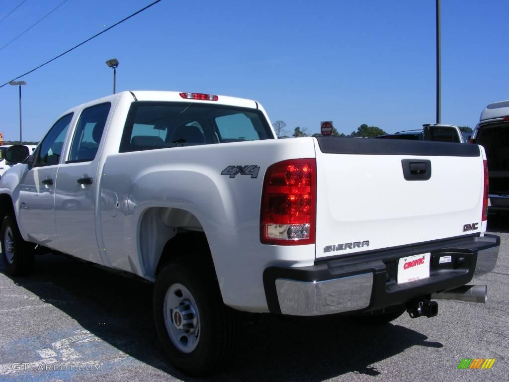 2009 Sierra 2500HD Work Truck Crew Cab 4x4 - Summit White / Dark Titanium photo #6