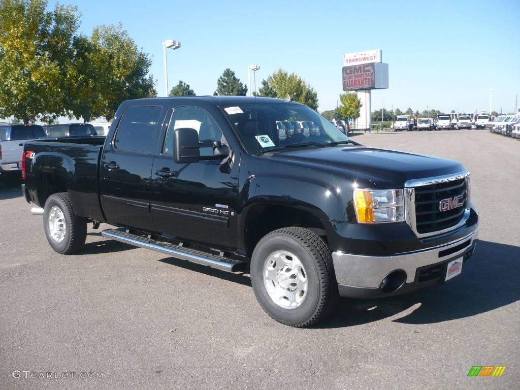 2009 Sierra 2500HD SLT Crew Cab 4x4 - Onyx Black / Ebony photo #1