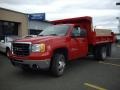 Fire Red - Sierra 3500HD Regular Cab 4x4 Chassis Dump Truck Photo No. 3