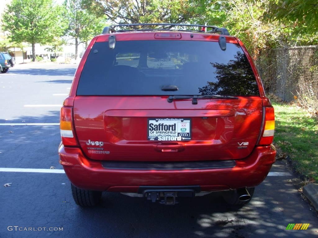 2002 Grand Cherokee Overland 4x4 - Inferno Red Tinted Pearlcoat / Dark Slate Gray/Light Slate Gray photo #4