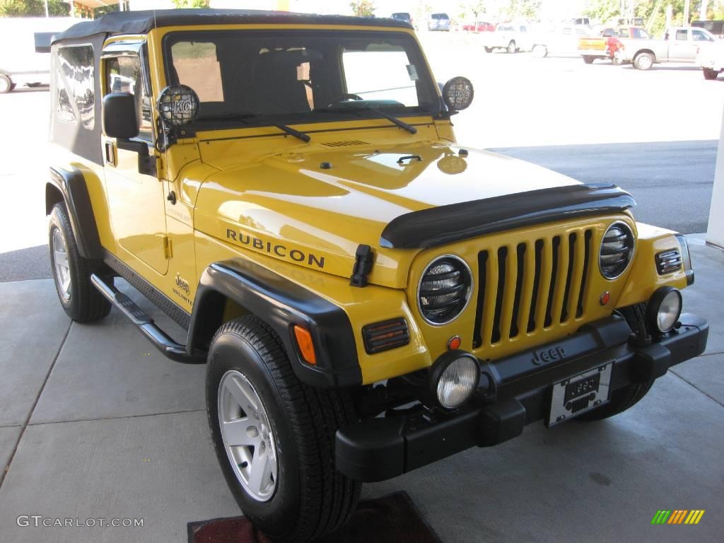 2006 Wrangler Unlimited Rubicon 4x4 - Solar Yellow / Dark Slate Gray photo #7