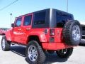 2009 Flame Red Jeep Wrangler Unlimited X 4x4  photo #6