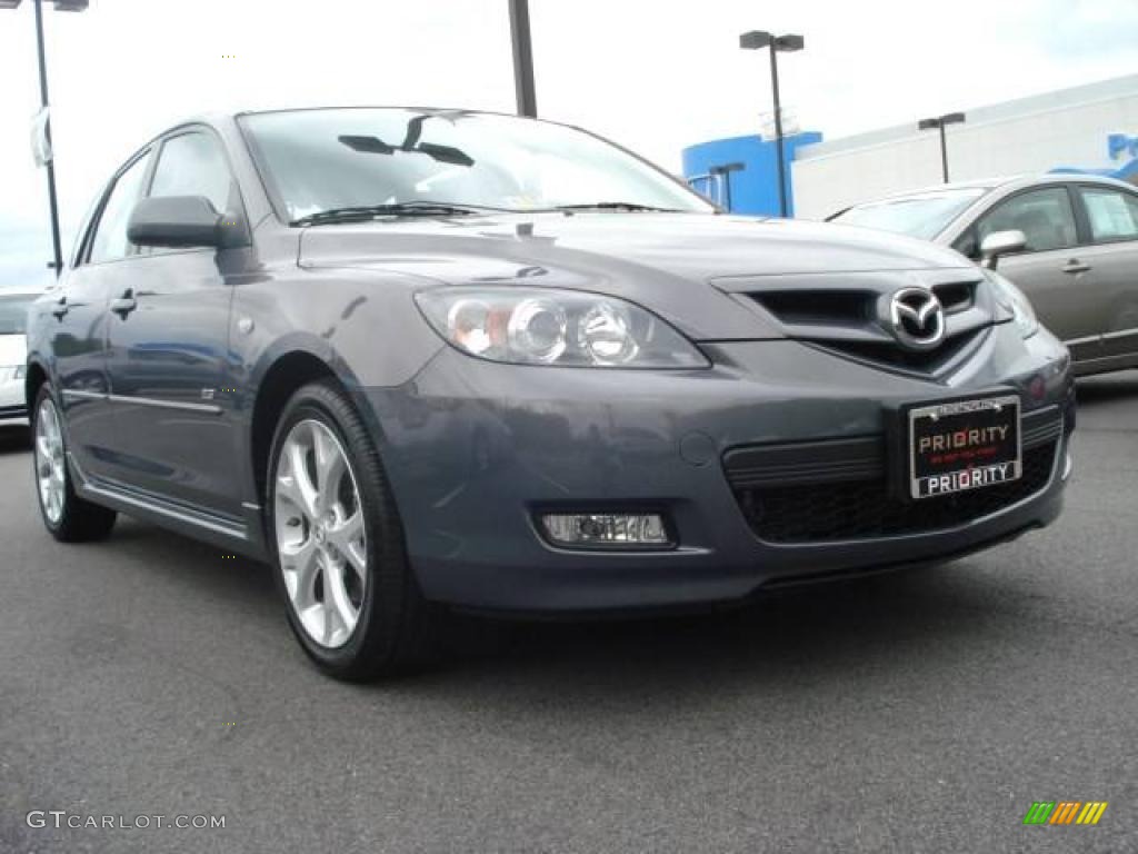 2008 MAZDA3 s Sport Hatchback - Galaxy Gray Mica / Gray photo #7