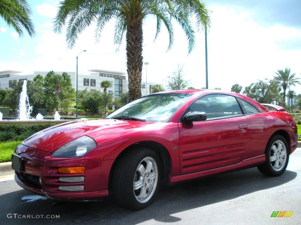 2000 Eclipse GT Coupe - Primal Red Pearl / Beige photo #2