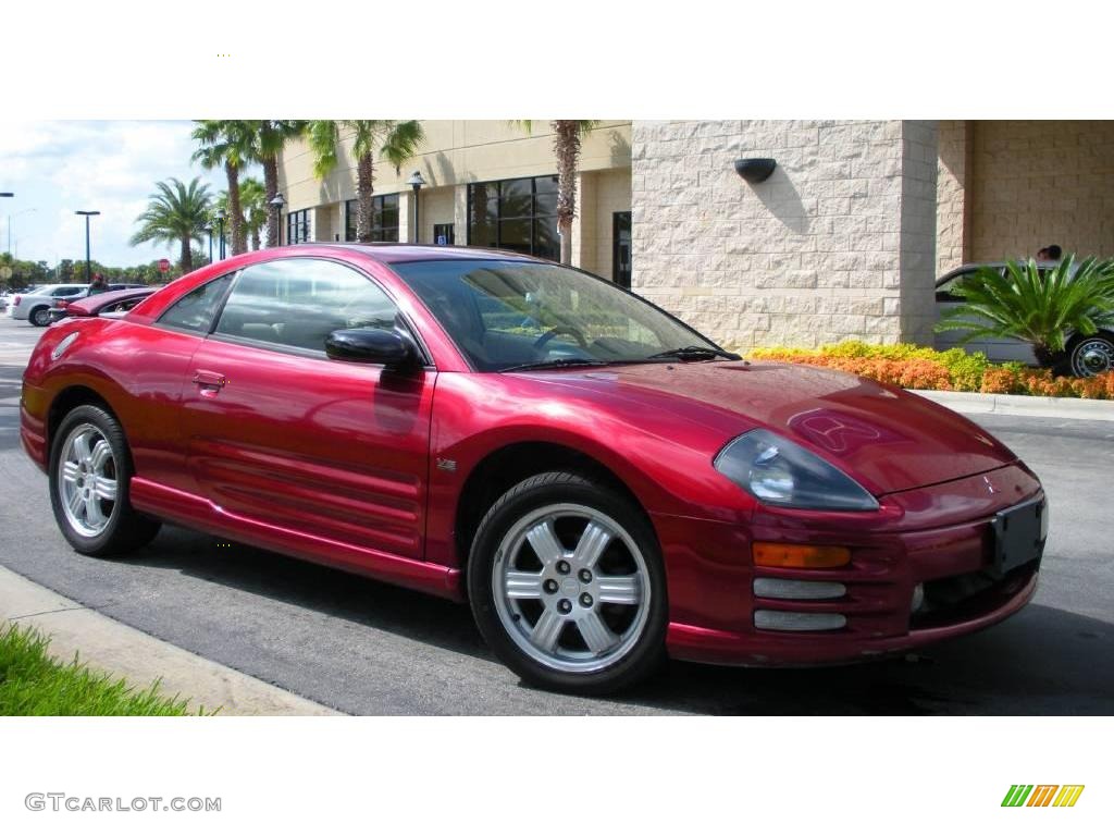 2000 Eclipse GT Coupe - Primal Red Pearl / Beige photo #4