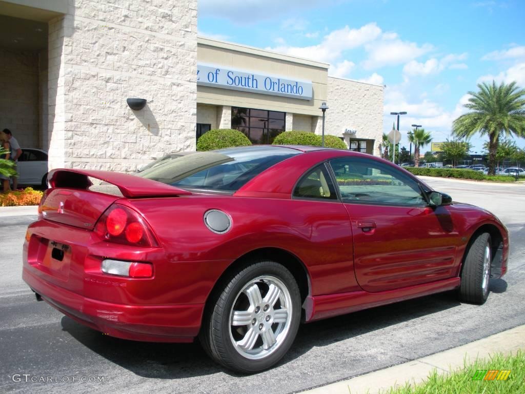2000 Eclipse GT Coupe - Primal Red Pearl / Beige photo #6