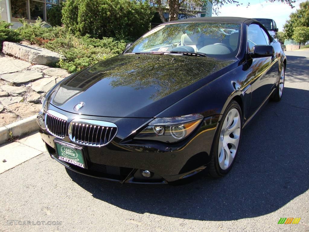 2005 6 Series 645i Convertible - Black Sapphire Metallic / Cream Beige photo #1